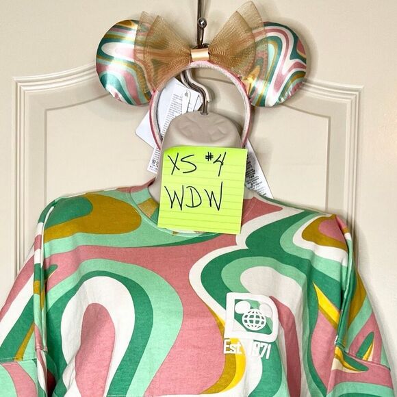 Disney Tops - NEW WDW SWIRL Spirit Jersey & Ears Set Adult Walt Disney World XS AOP 4 Spring